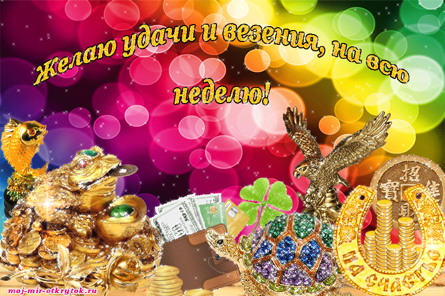 Забавные открытки с пожеланиями удачной недели. Открытки удачной недели скача...