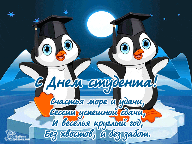 Анимационные открытки с днем студента с наилучшими пожеланиями скачать беспла...