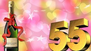 Оригинальные открытки с пожеланиями на юбилей 55 лет. Анимационные картинки н...