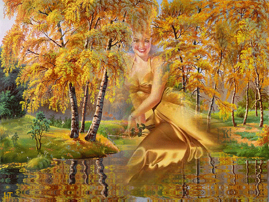 Чудесные открытки на тему Золотая Осень скачать бесплатно gif.