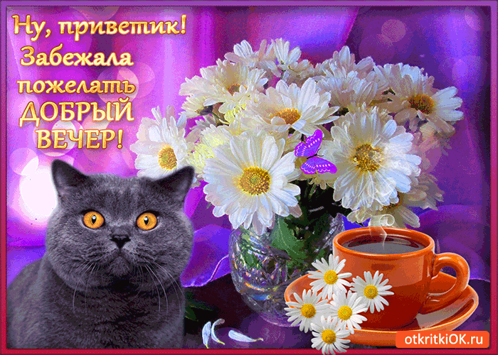 Анимационные открытки приятного вечера. Скачать бесплатно открытки хорошего в...