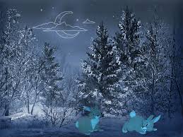 Анимационные открытки с зимним пейзажем. Открытки времена года. Новогодние от...