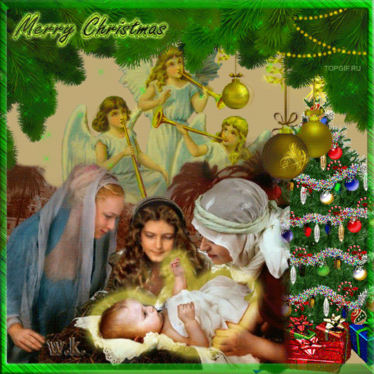Мерцающие поздравительные открытки на Рождество Христово скачать бесплатно.