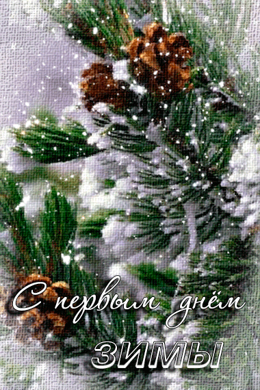 Мерцающие анимационные открытки с пожеланиями на первый день зимы