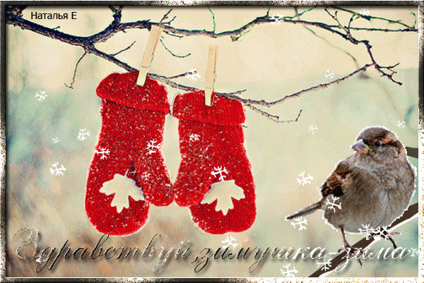 Мерцающие анимационные открытки с пожеланиями на первый день зимы