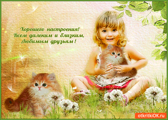 Позитивные открытки с пожеланиями хорошего настроения скачать бесплатно.