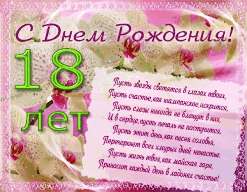 Открытки с пожеланиями на 18 лет gif. Отличного дня рождения 18 лет открытки....