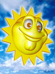 Позитивные открытки с солнышком. Анимацонные картинки с изображением солнца.