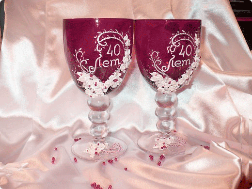 Открытки на Рубиновую свадьбу 40 лет с красивыми пожеланиями.