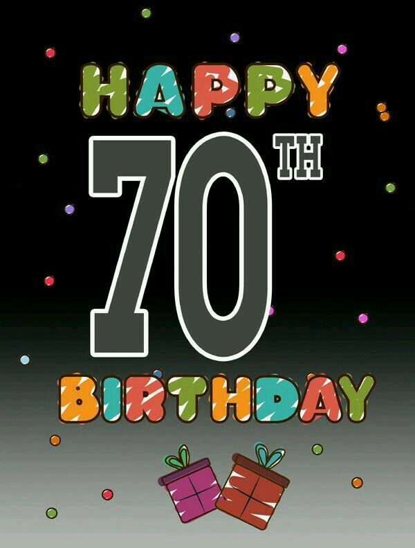 Открытки с пожеланиями на 70 лет gif.  Отличного дня рождения 70 лет открытки...