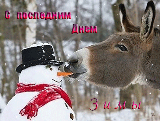 Красивые открытки с последним днем зимы. Анимационные картинки с последним зи...