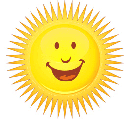 Позитивные открытки с солнышком. Анимацонные картинки с изображением солнца.