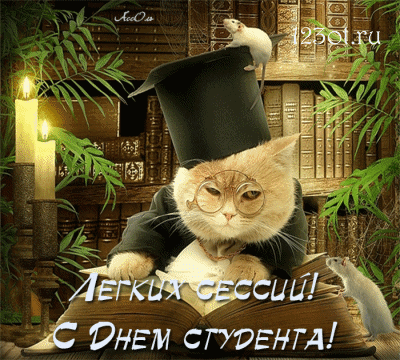Анимационные открытки с днем студента с наилучшими пожеланиями скачать бесплатно.