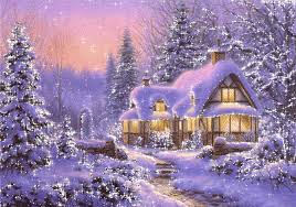 Анимационные открытки с зимним пейзажем. Открытки времена года. Новогодние от...