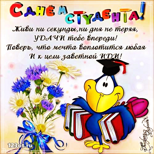Анимационные открытки с днем студента с наилучшими пожеланиями скачать беспла...