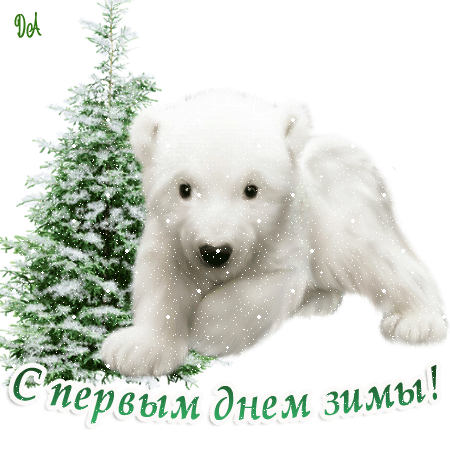 Мерцающие анимационные открытки с пожеланиями на первый день зимы