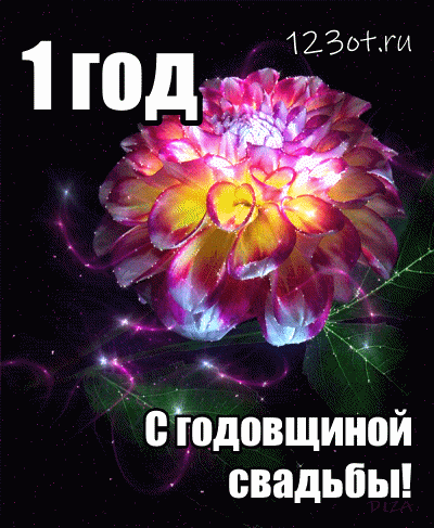 Открытки на Ситцевую свадьбу 1 год скачать бесплатно. Мерцающие открытки на с...