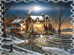 Анимационные открытки с зимним пейзажем. Открытки времена года. Новогодние от...