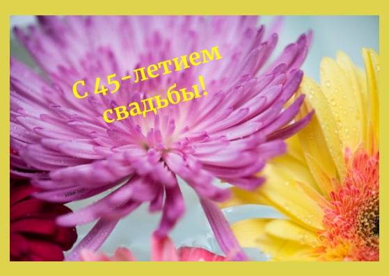 Оригинальные открытки на Сапфировую свадьбу 45 лет совместной жизни.