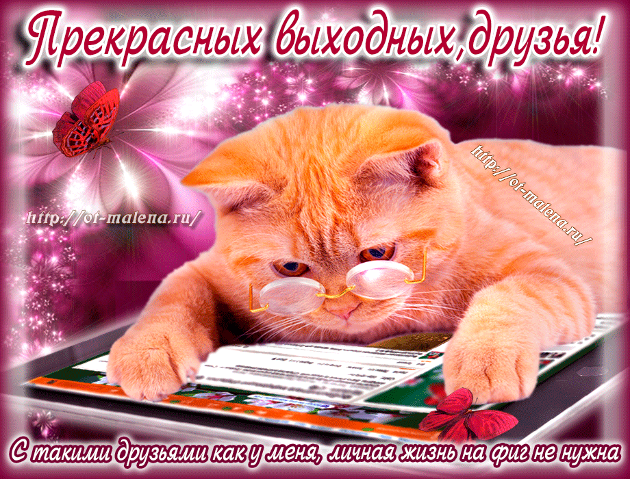 Красивые открытки замечательных выходных. Открытки хороших выходных скачать б...