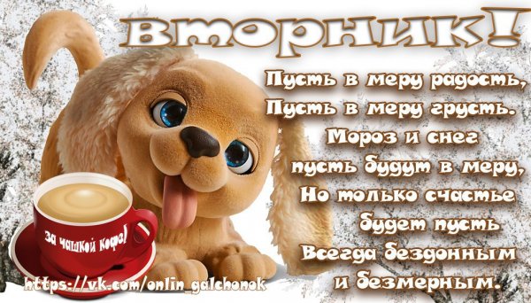 Позитивные открытки на вторник. Картинки про вторник скачать бесплатно.