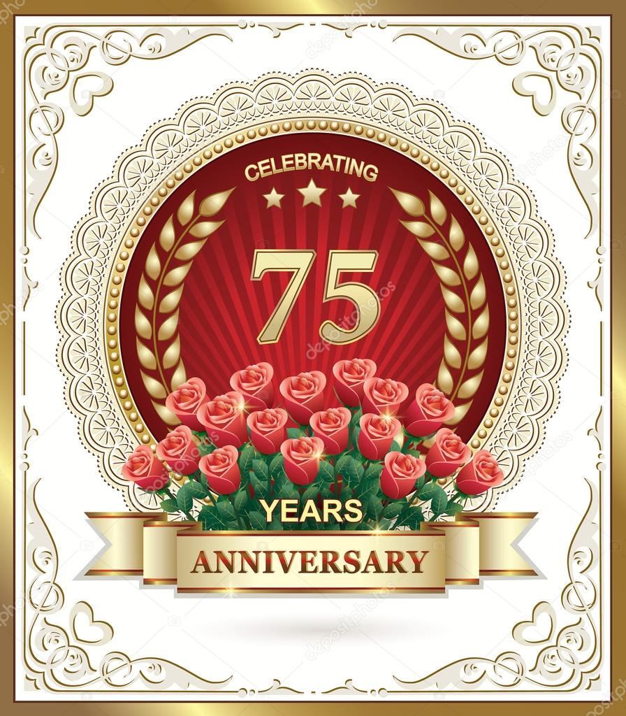 Мерцающие картинки с цветами на юбилей 75 лет. Открытки с надписью поздравляю...