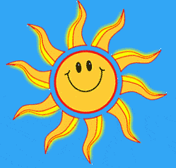 Позитивные открытки с солнышком. Анимацонные картинки с изображением солнца.