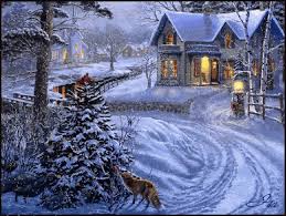 Анимационные открытки с зимним пейзажем. Открытки времена года. Новогодние от...