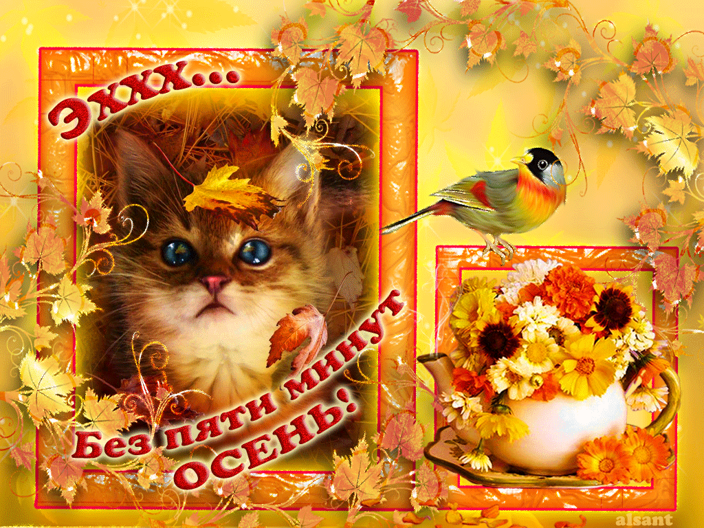 Оригинальные открытки с изображением осени. Открытки осень скачать бесплатно.