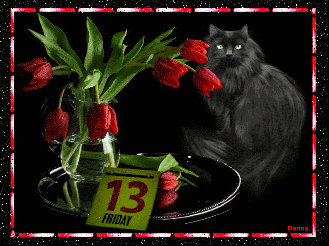 Разнообразные открытки на пятницу 13. Открытки с пятницей 13 скачать бесплатно.