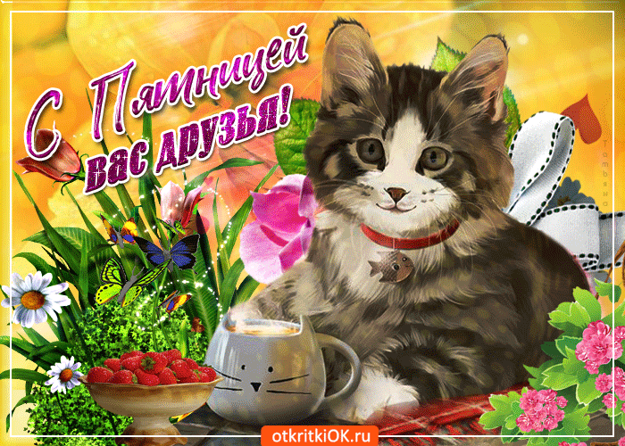 Прикольные открытки на пятницу. Открытки с пожеланиями на пятницу скачать бес...