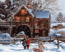 Анимационные открытки с зимним пейзажем. Открытки времена года. Новогодние от...