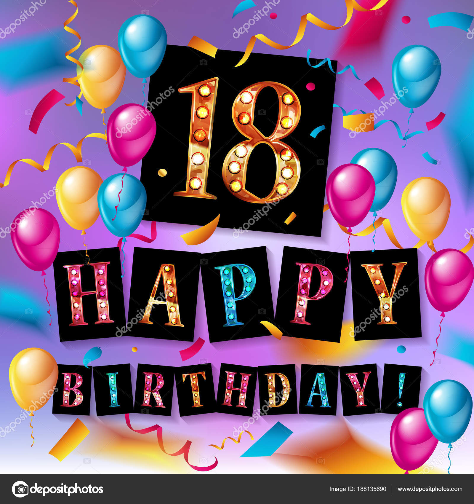 Открытки с пожеланиями на 18 лет gif. Отличного дня рождения 18 лет открытки....