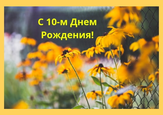 Открытки с пожеланиями на юбилей 10 лет gif. Мерцающие картинки с цветами на ...