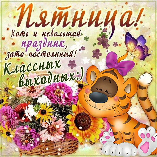 Прикольные открытки на пятницу. Открытки с пожеланиями на пятницу скачать бес...