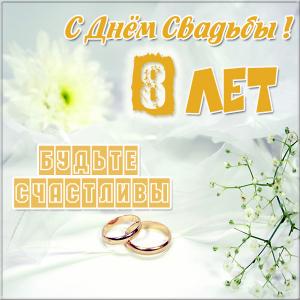 Открытки на Жестяную свадьбу 8 лет gif. Открытки на 8 лет совместной жизни ск...