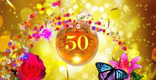 Картинки на юбилей 50 лет анимационные. Открытки на тему юбилей скачать беспл...