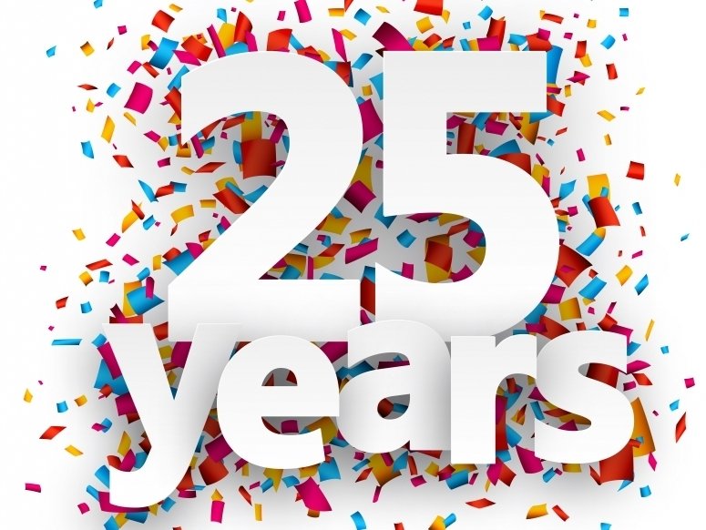 Поздравительные открытки на 25 лет. Открытки на юбилей 25 лет. 