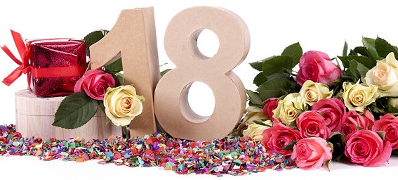 Открытки с пожеланиями на 18 лет gif. Отличного дня рождения 18 лет открытки....