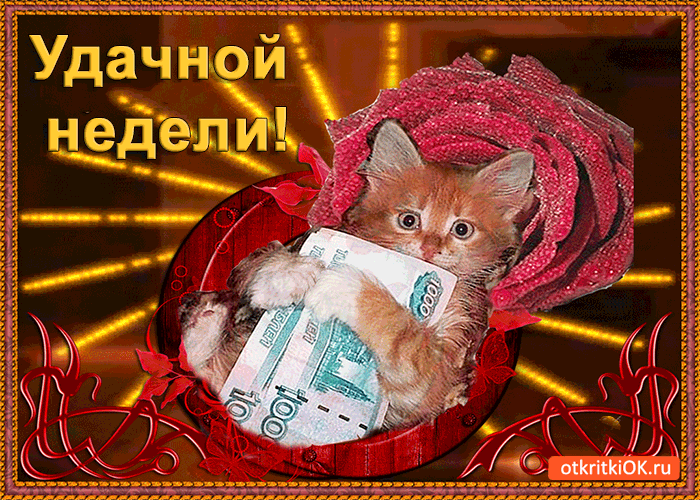 Забавные открытки с пожеланиями удачной недели. Открытки удачной недели скача...