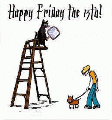 Разнообразные открытки на пятницу 13. Открытки с пятницей 13 скачать бесплатно.