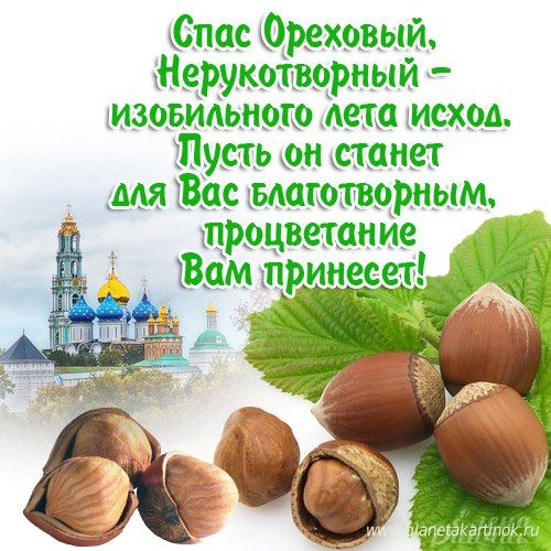 Оригинальные открытки с поздравлениями на Ореховый Спас скачать бесплатно.