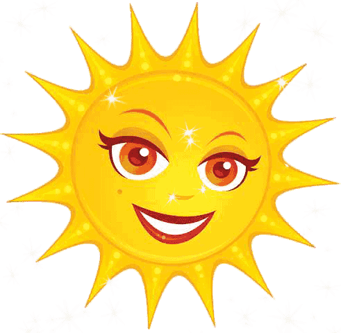 Позитивные открытки с солнышком. Анимацонные картинки с изображением солнца.