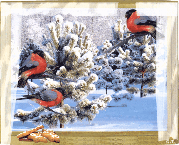 Анимационные открытки с зимним пейзажем. Открытки времена года. Новогодние от...