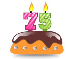 Мерцающие картинки с цветами на юбилей 75 лет. Открытки с надписью поздравляю...