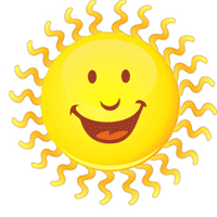 Позитивные открытки с солнышком. Анимацонные картинки с изображением солнца.