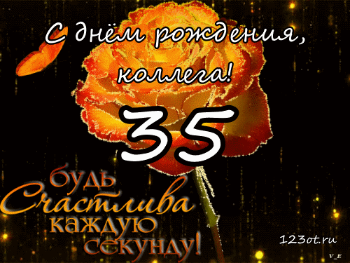 Пожелания на день рождения 35 лет. Открытки с юбилеем 35 лет анимационные. 