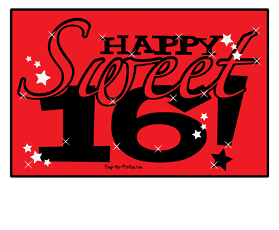 Позитивные открытки на шестнадцатилетие gif. Открытки с поздравлениями на 16 ...