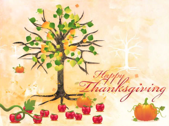 Красивые анимационные открытки на День Благодарения скачать бесплатно.