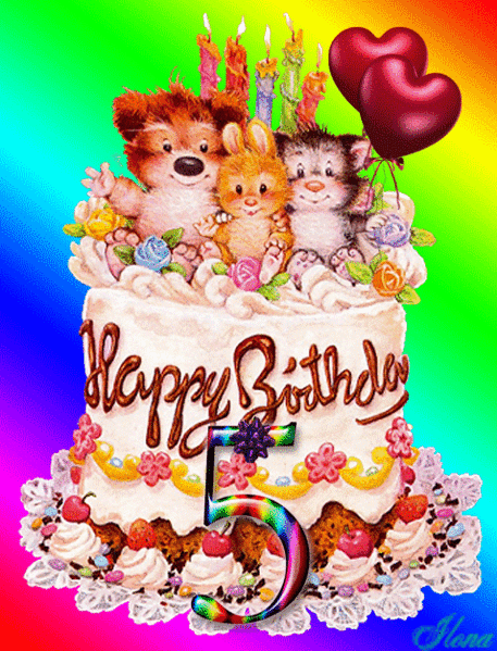 Открытки с юбилеем для ребенка. Поздравительные открытки на 5 лет. 